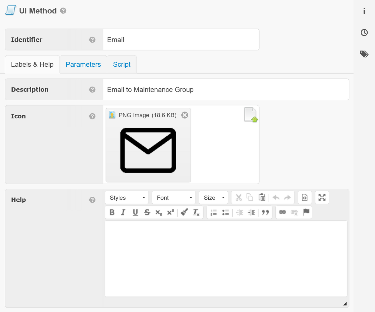 UI Method - Labels & Help